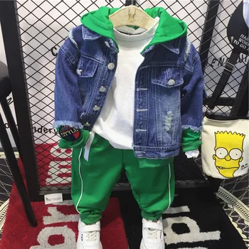

Fashion Denim Jackets for Boys 2018 Autumn New Children Outwear Kids Hooded Jeans Coat Baby Jackets Korean Casual Coat Tops 2-7Y