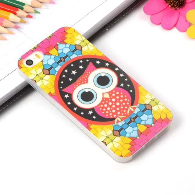 For iphone SE Cartoon Pattern Rubber TPU Soft Case For Apple iphone 5