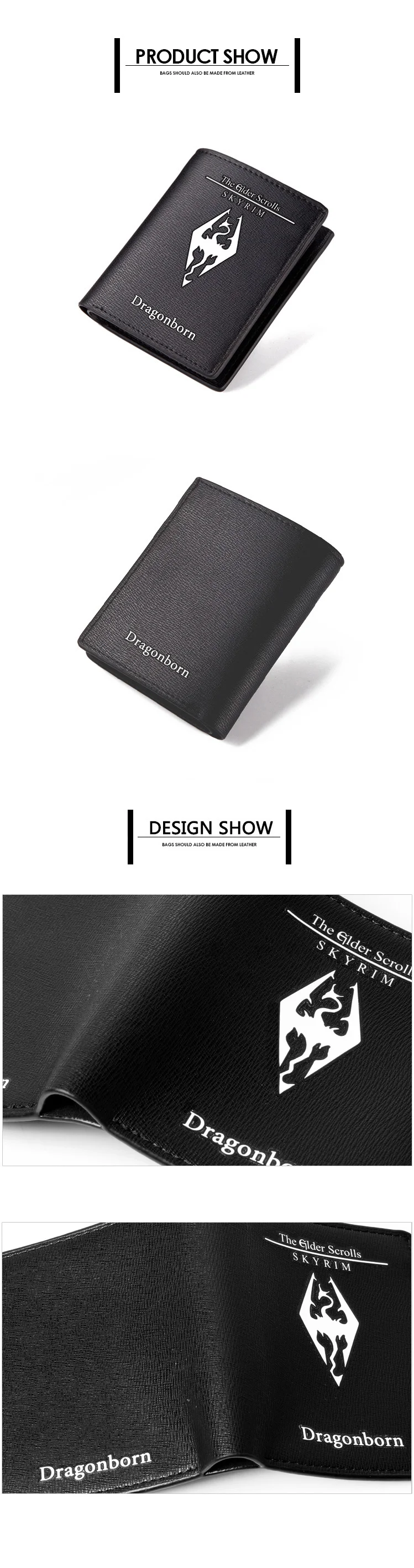 The Elder Scrolls Wallet Black PU Short Purse (1)