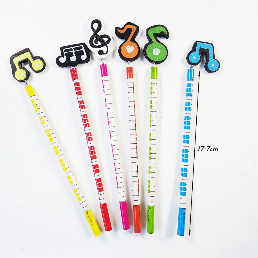 6 шт./лот деревянный карандаш с музыкальными нотами набор канцелярских