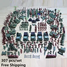 307pcs set WWII nostalgic toy soldier military man High quality plastic Military suit of model aircraft