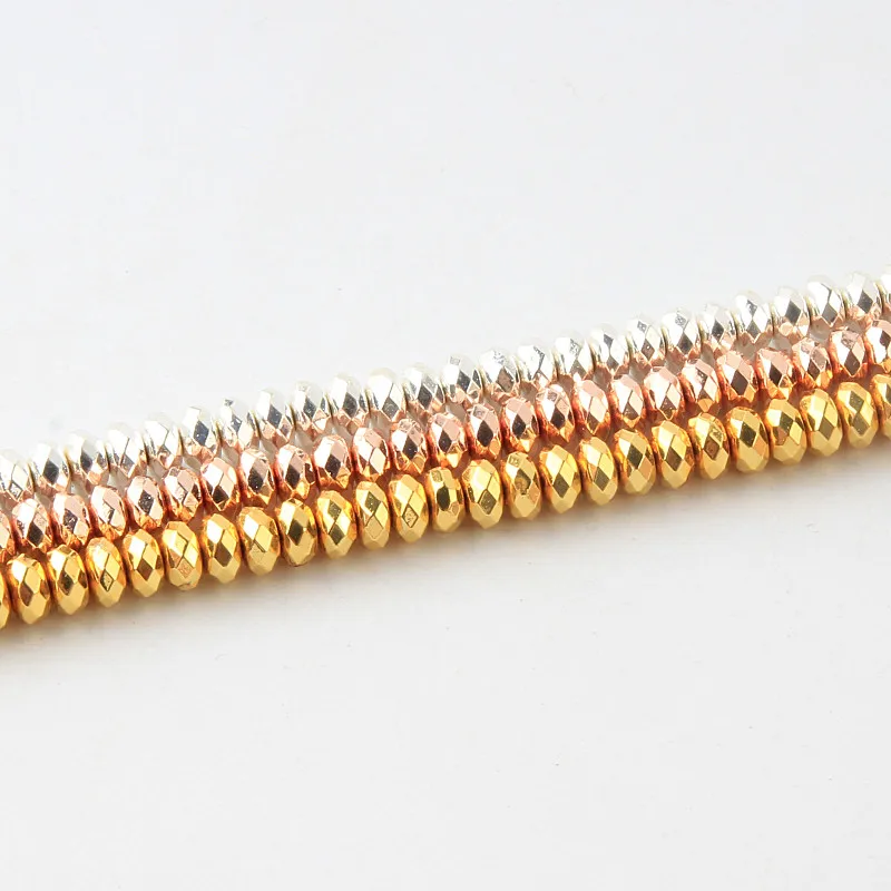 

Natural Stone Round Loose beads 3/4/6/8mm Flat Faceted Hematite Beads For Jewelry Making DIY Bracelet