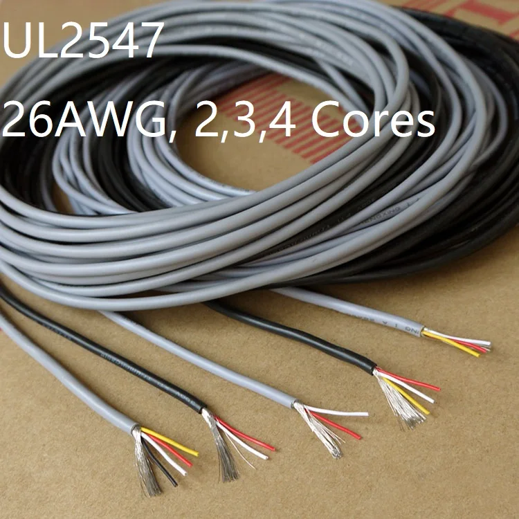 

UL2547 Shielded Wire 26AWG 2 3 4 Cores PVC Insulated Channel Amplifier Audio Signal Cable Tinned Copper Headphone Control Line
