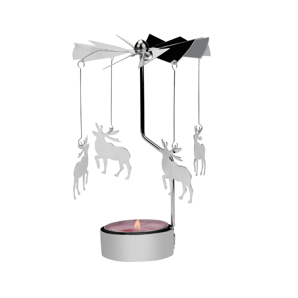 Buy New Arrival Rotating Metal Carousel Tea Light Candle Holder High Quality