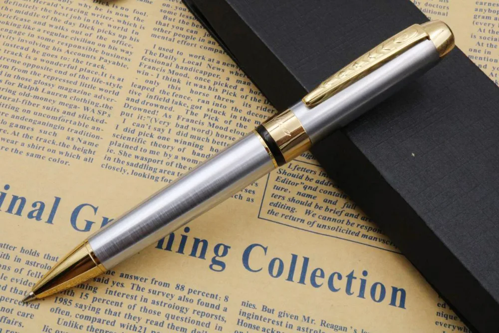 

JINHAO 250 SILVER AND GOLDEN METAL TWIST BALLPOINT PEN NEW