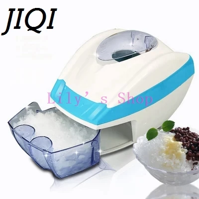 

JIQI Electric Block Ice Shaver Blender Ice Crusher Chopper Slush Maker Icecream Cone Snow Ice Smoothies Breaking Machine EU Plug