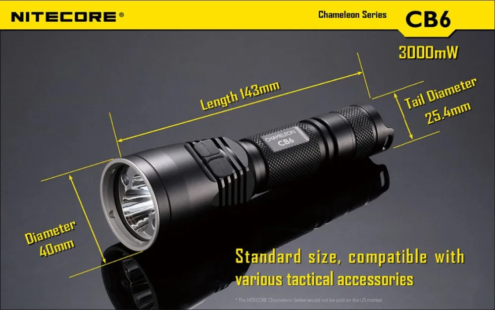 Nitecore CB6 CREE XP-G2 (R5) белый 440LM светодиодный фонарик + Мощный 3000 МВт синий свет, чтобы определить кровавый след фонарик