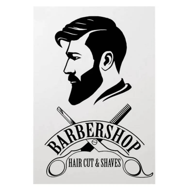 

Barbershop Logo Vinyl Sticker Barber Shop Window Decal Hair Cut And Shaves Wall Art Mural Hair Salon Decor Vinyl Wall Art