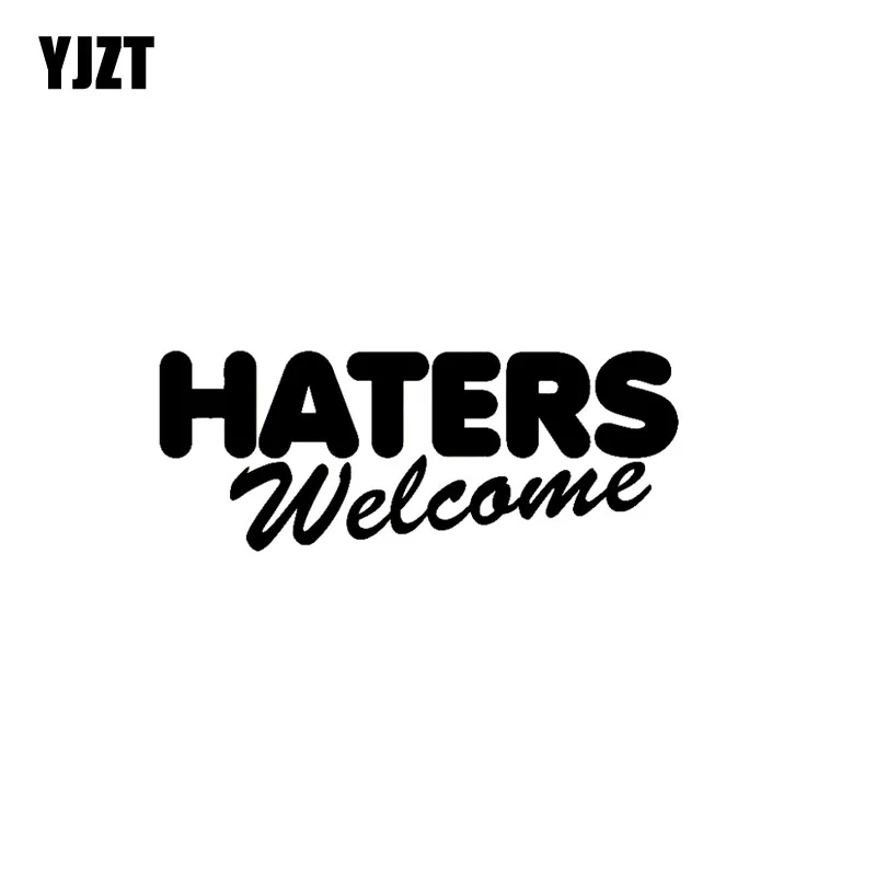 YJZT 12.4CM*5CM HATERS WELCOME Personality Vinyl Car-styling Graphical Decal Car Sticker Black/Silver C11-0520 | Автомобили и