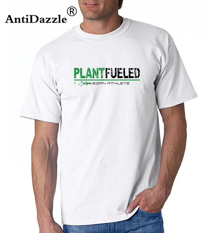 Antidazzle designer t shirt 2017 Men Fashion Cotton Short Sleeve T Shirts Summer Tops Shirt vegan Plant Fueled Athlete | Мужская одежда