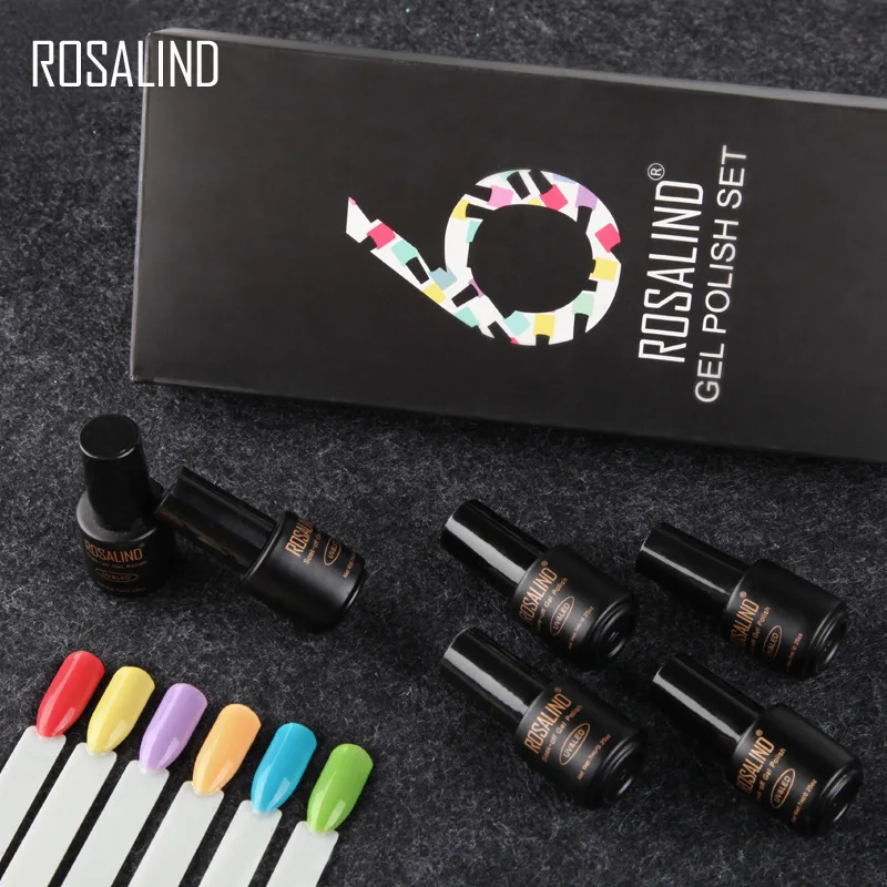 (6 шт./лот) ROSALIND Гель лак для ногтей Seris UV LED Полупостоянный отмачиваемые украшения