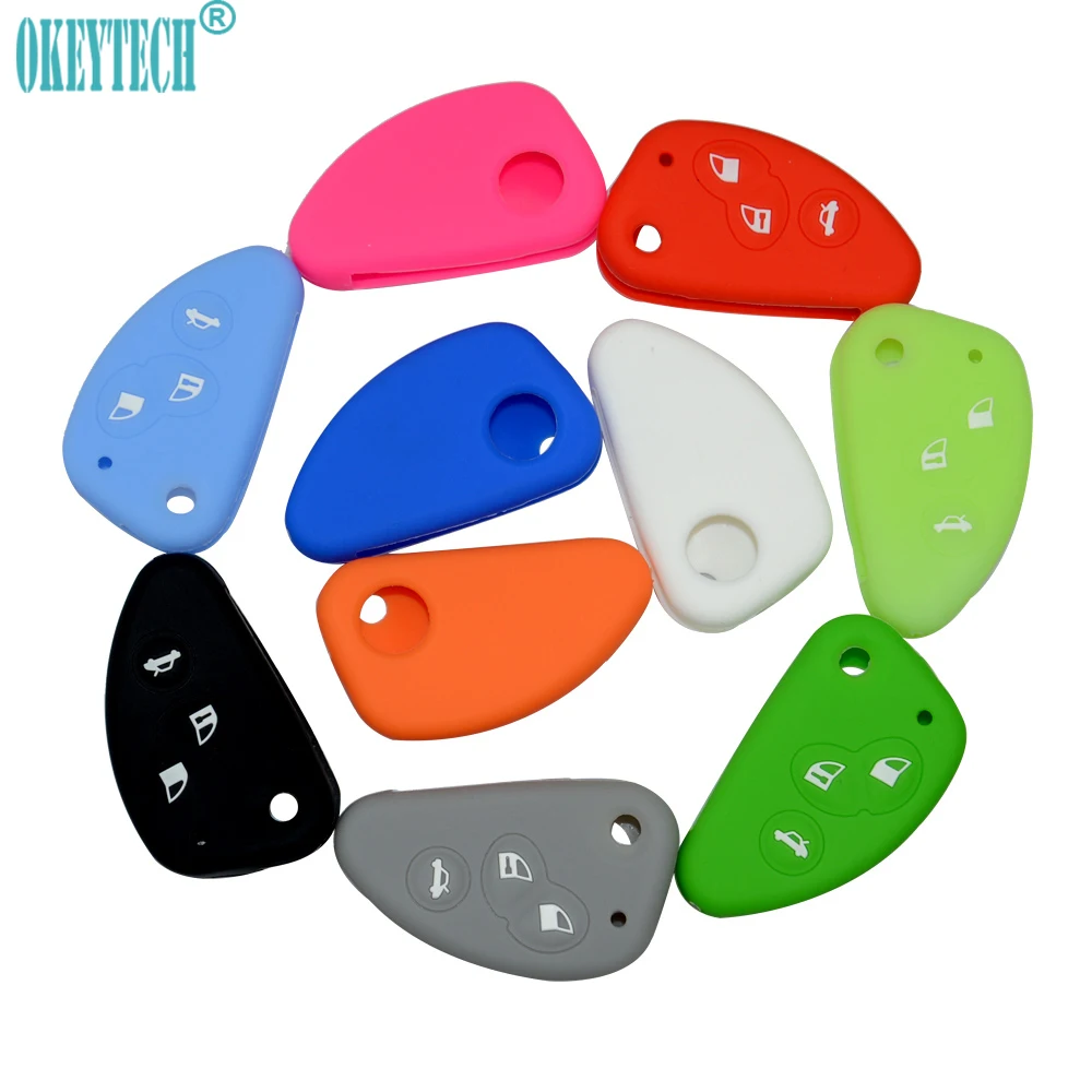 OkeyTech Car flip key cover For font b Alfa b font Key 147 156 Silicone Rubber