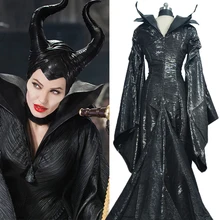 Maleficent костюмы индивидуальный заказ темная ведьма Maleficent взрослых женщин Хэллоуин вечерние Косплей Костюм малифисенты платье