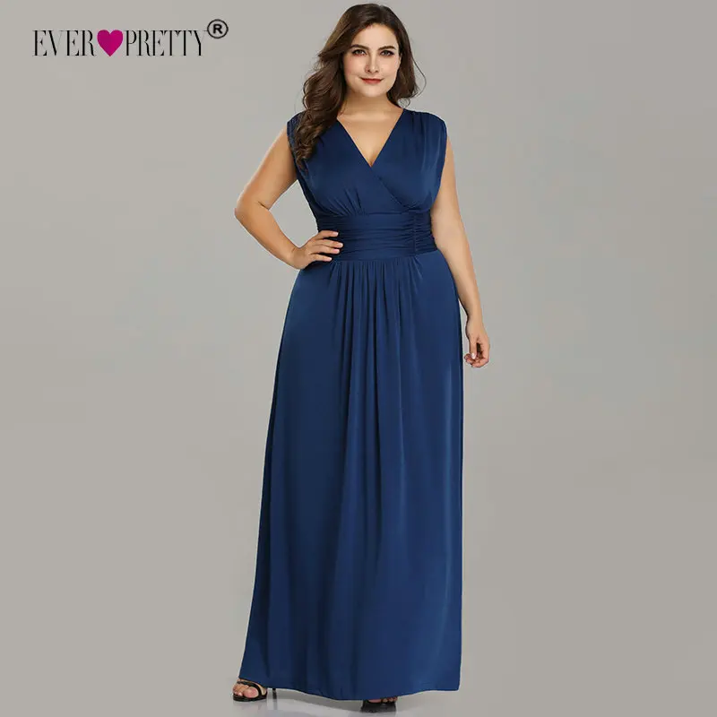 

Plus Size Bridesmaid Dresses Ever Pretty EZ07661SB V-Neck Sleeveless Chiffon Dress For Wedding Party Cheap Long Vestido Madrinha