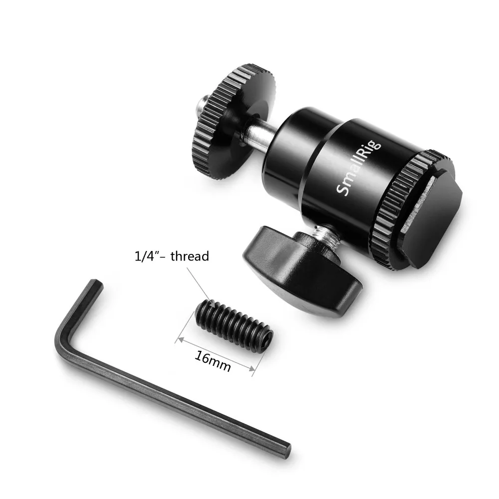 Шаровая Головка для камеры DSLR SmallRig БЫСТРОРАЗЪЕМНАЯ шаровая с холодным башмаком и