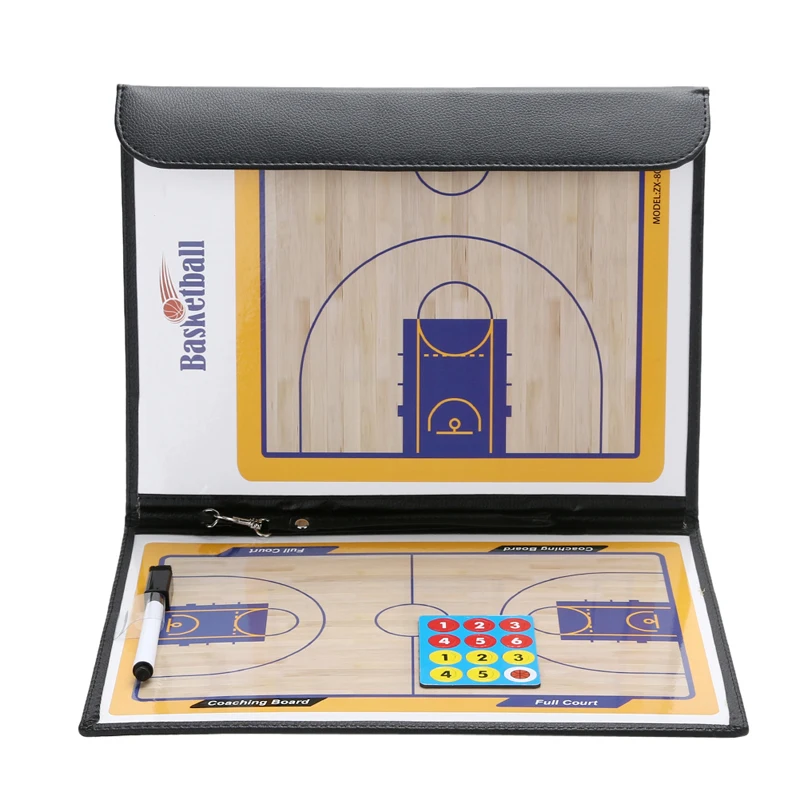 

1 set Basketball Coaching Board Coaches Clipboard Dry Erase marker Double-sided Tactical Board Tactics basquete Board 34.5*24CM