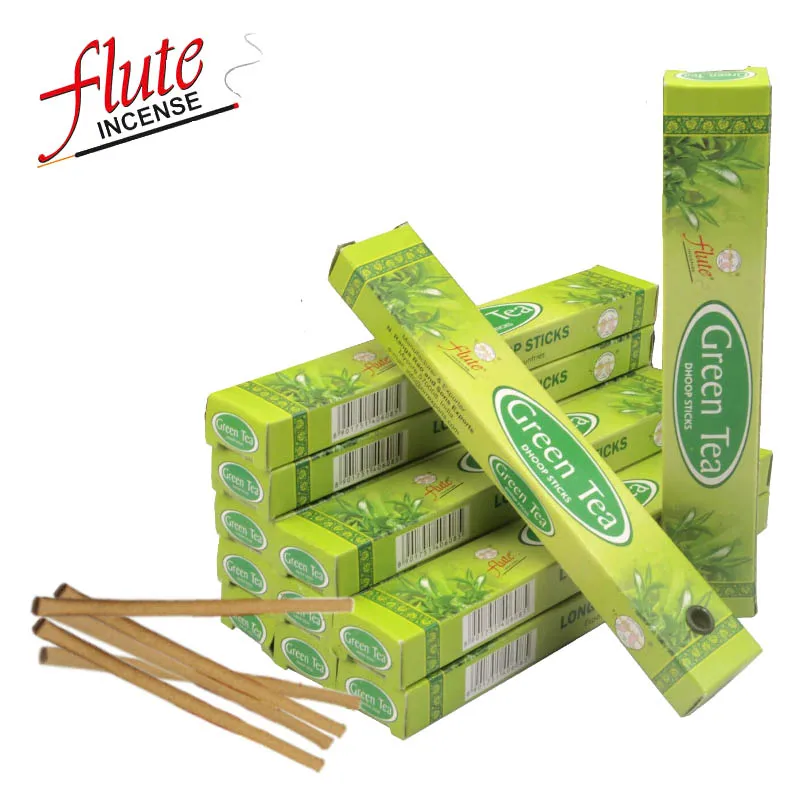 FLUTE 120 Sticks/Pack Green Tea Fragrance Armario Incense Natural Dhoop