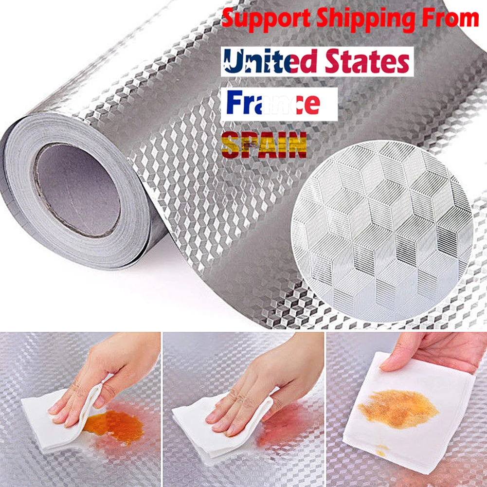 

Oil-proof Floral Pattern Aluminum Foil Self Adhesive Water proof Cabinet Sticker