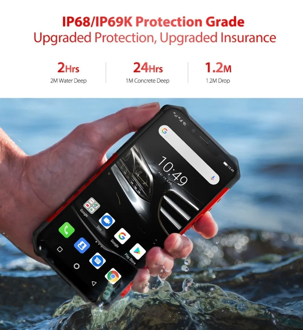 Ulefone Armor 6E IP68 прочный противоударный мобильный телефон Android 9,0 6,2 "4G + 64G мобильный телефон NFC телефоны беспроводной зарядки 4G смартфон