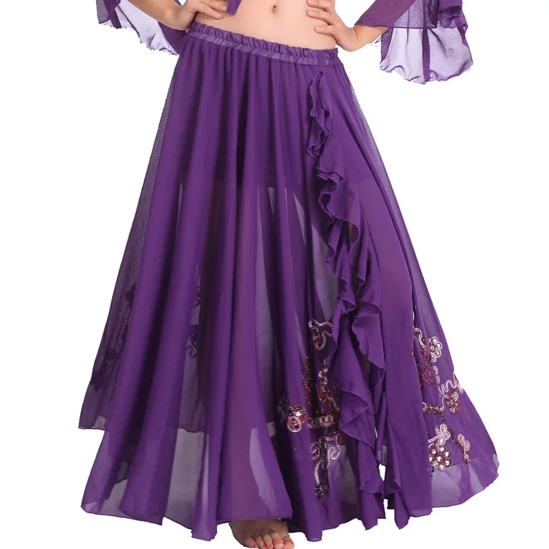 Настоящий хлопковый костюм для танца живота новая сексуальная Женская юбка для танца живота Одежда для танцев с вышивкой Q16