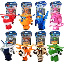 4pcs lot Super Wings font b toys b font Mini Planes Transformation Airplane Robot Super Wings