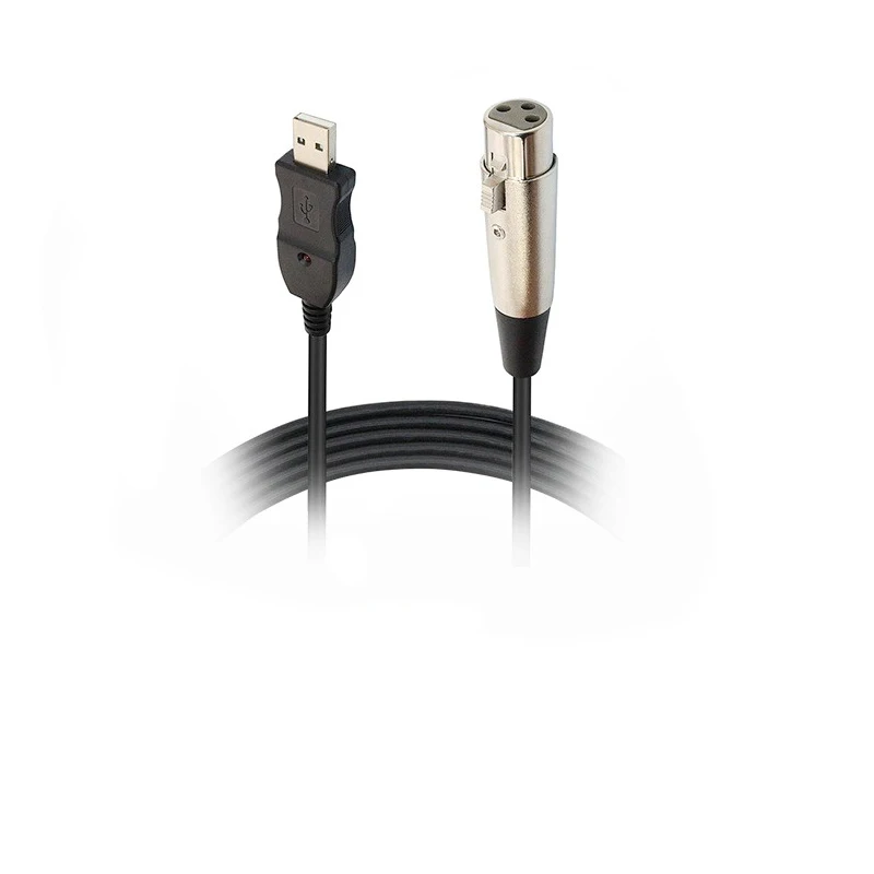 Высокое качество 3 м 9 футов USB-MIC черный микрофонный кабель USB штекер 3-контактный XLR Женский кабель Шнур адаптер микрофонная связь