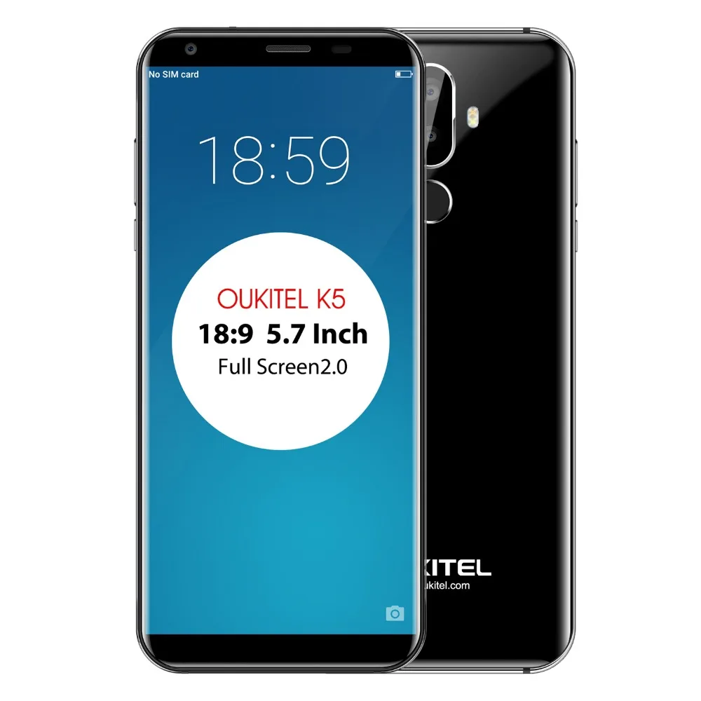 Oukitel K5 5.7 дюйма 18:9 Дисплей 4000 мАч мобильного телефона mtk6737t 4 ядра 2 ГБ Оперативная