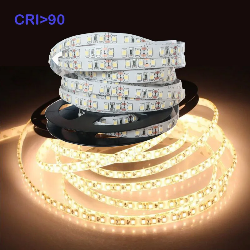 Высокий CRI&gt 90 + Ra теплый белый 12В Светодиодная лента 5 м 0 2 Вт SMD 2835 LED