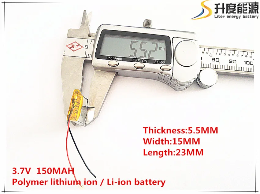 1 шт. [SD] 3,7 в, 150 мАч, [551523] полимер литий-ионный/литий-ионный аккумулятор для игрушка, портативное зарядное устройство, gps, mp3, mp4, сотовый телефон, динамик