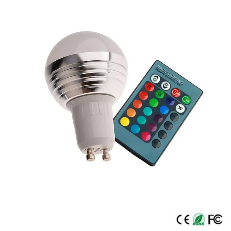 Высокое качество GU10 16 Цвета изменяя RGB LED лампа 3 Вт 110 В/220 В rgb светодиодные лампы прожектор с Дистанционное управление Бесплатная доставка