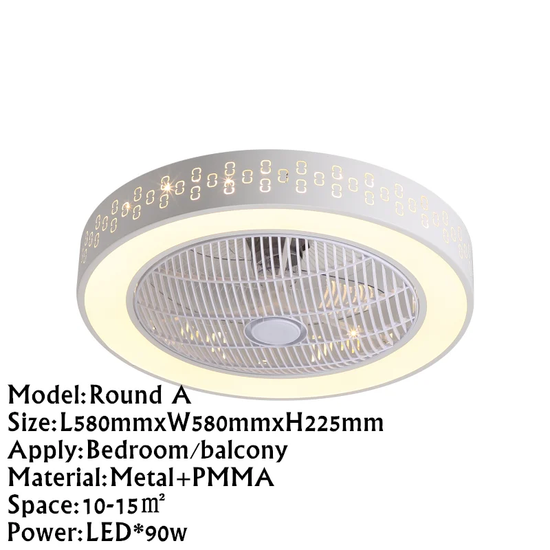 TRAZOS современные светодиодные потолочные лампы с вентиляторы для Гостиная 220V охлаждающий вентилятор круглый потолочный вентилятор-люстра с дистанционным Управление - Цвет корпуса: Round A