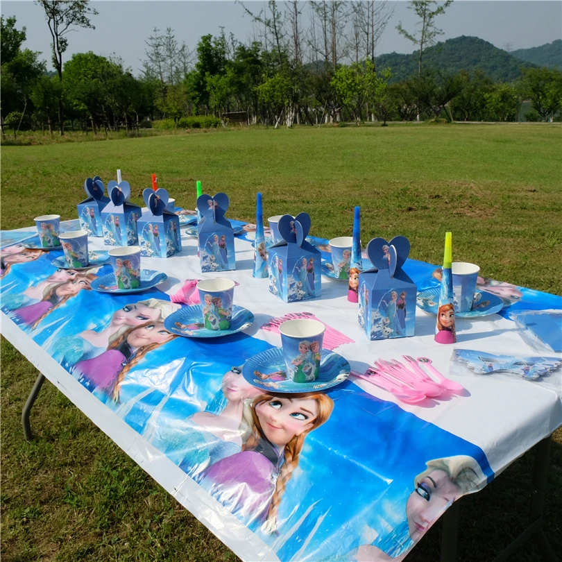 

Disposable Tableware Disney Frozen Theme Princess Anna Elsa Candy Box Family Party Baby Shower Birthday Party Decoration Supply