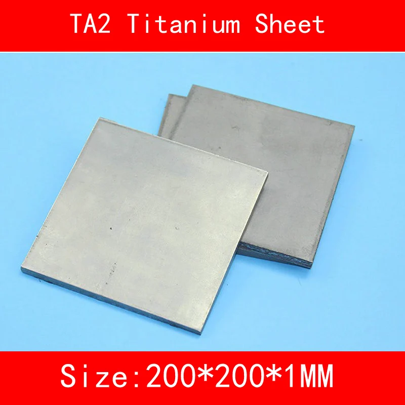 200x200x1MM Pure Titanium Sheet UNS Gr1 TA2 Titanium Ti Plate Industry lab DIY Material ISO