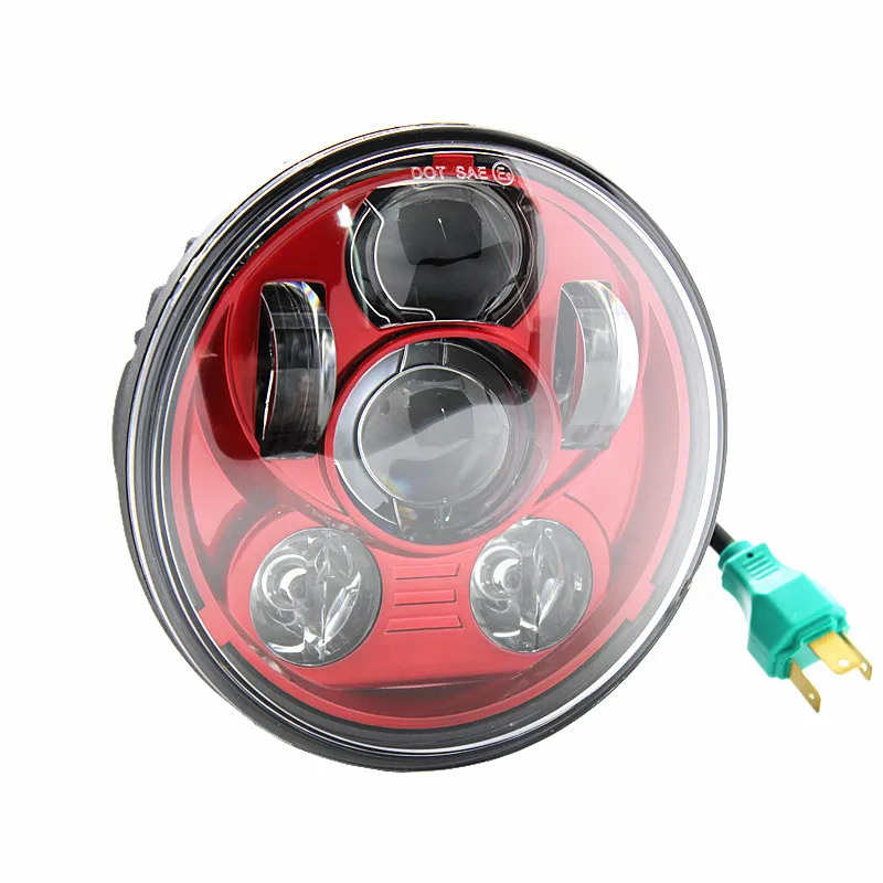 

Red 5.75" 5-3/4" LED Motorcycle Headlight Projector DRL Bulb For Harley Davidson H-D Sportster Dyna Softail