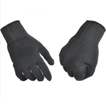 

1 Pair garden gloves black steel wire metal mesh gloves Safety Anti-cutting wear-resistant Butcher welding gloves