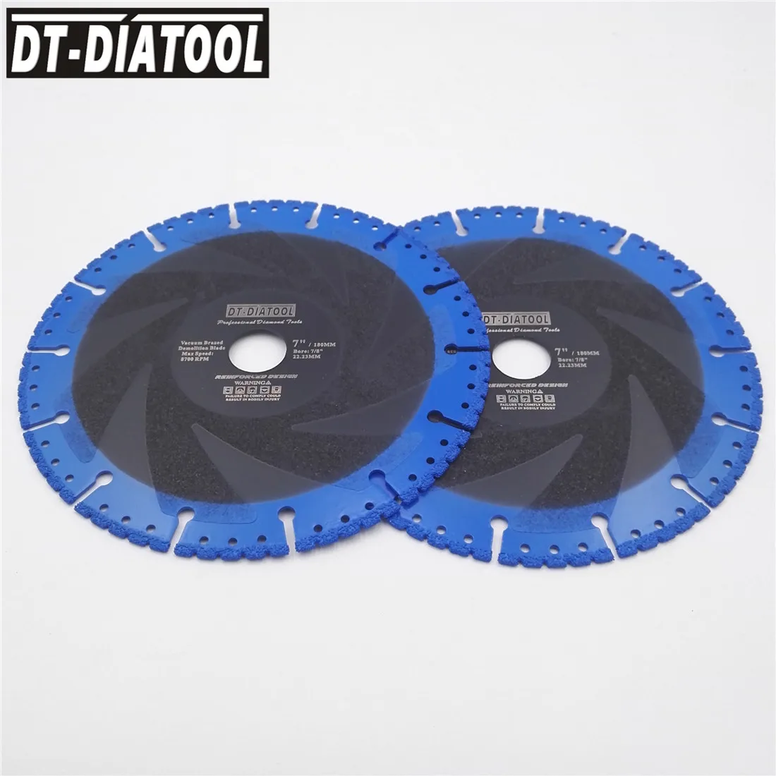 DT-DIATOOL 2pcs 7" Vacuum Brazed Diamond Disc For Multi Purpose 180mm Rescue Diamond Blade