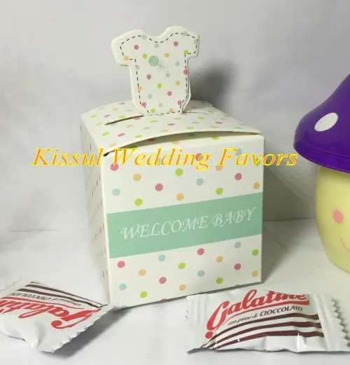 (50PcsLot) 2016 Charming polka-dotted layette Baby shower Party Favor for baby birthday gift box and baby souvenirs candy box (50PcsLot) 2016 Charming polka-dotted layette Baby shower Party Favor for baby birthday gift box and baby souvenirs candy box