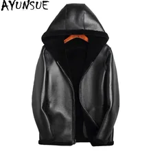 AYUNSUE, зимняя мужская куртка,, овечья шерсть, пальто, двухсторонняя одежда, куртка, Мужская, настоящая, чистая, натуральный мех, JacketsF-JSJ-LM01, MY720