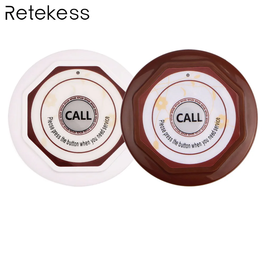 

2 Color 433.92MHz Restaurant Pager Wireless Calling System Call Transmitter Bell Button Waterproof F3360