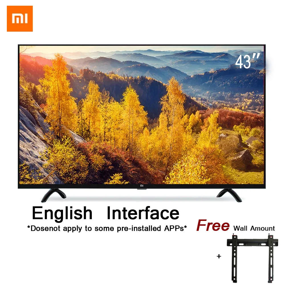 Xiaomi Smart tv 1080*1920 4A 43 дюйм(ов) ов) FHD Full HD экран ТВ комплект HDMI wifi ультра-тонкий 2 ГБ ОЗУ 8 ГБ ПЗУ игры DisplY Dolby