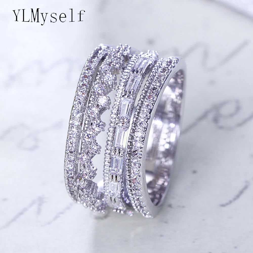 

New wide big ring White and gold color fashion jewelry stable quality women's ring excellent beautiful jewellery