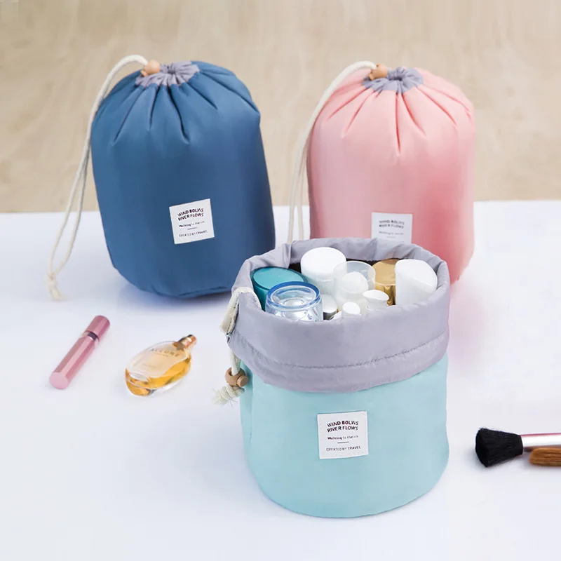 

Women Female Nylon Waterproof Drawstring Unicorn Bag Ladies Wash Bucket Cosmetic Makeup Portable Toiletry Travel Organizer Bag