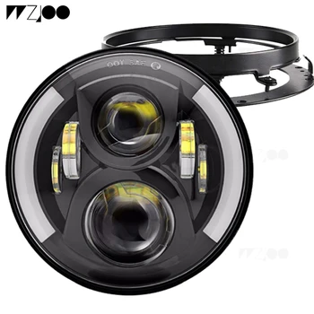 

7 inch Round 60w LED Headlight High Low Beam with 7" Mounting bracket ring support foglight for honda Road King Motorcycle