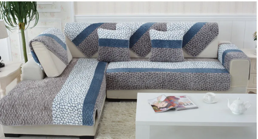 Флисовый тканевый чехол для дивана в Европейском стиле, мягкий современный нескользящий чехол для дивана, чехол для дивана для гостиной, домашний декор