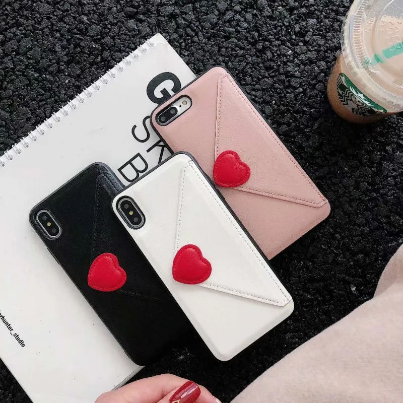 

Luxury Lovely Heart Leather Fashion Hot Cute Pink Case for iPhone 7 7Plus 8 Plus 6 6s Plus X XS Max XR Phone cover