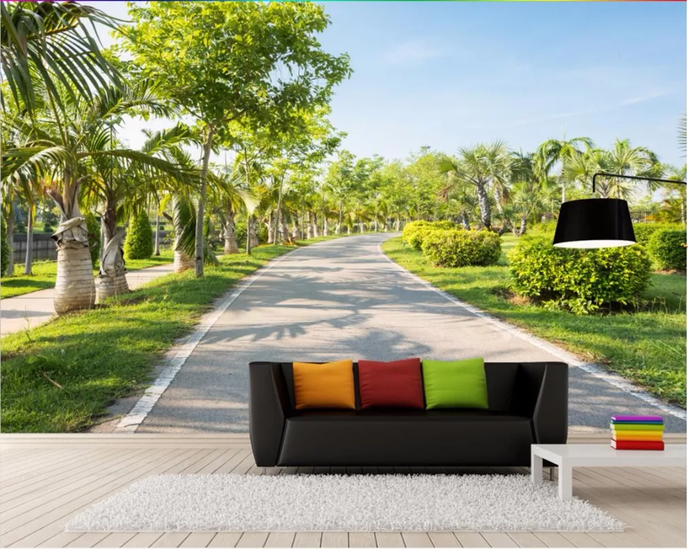 3d wallpaper custom photo mural Natural green park lane wall murals for walls 3 d living room decoration painting | Обустройство дома