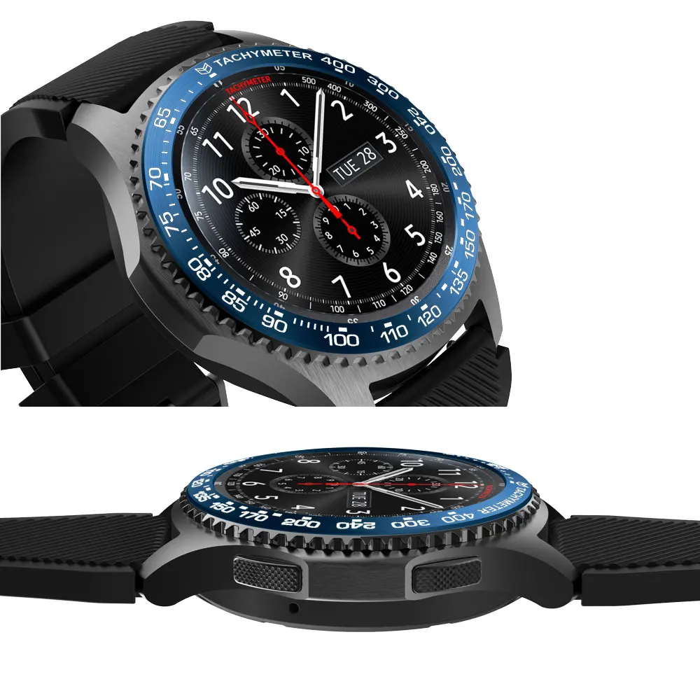 Для samsung gear S3 Frontier ободок кольцо Стильный чехол клейкая крышка защита от царапин+ 22 мм силиконовый ремешок для часов# B