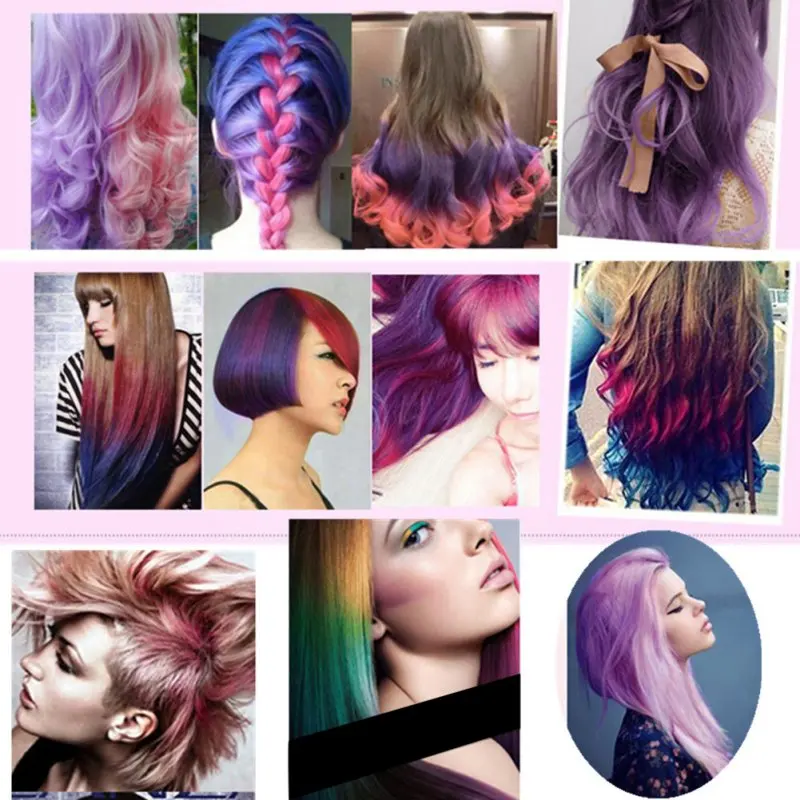 12 цветов Новая мода красота женщины волосы разноцветная краска для волос цвет Временная Нетоксичная DIY крем для волос вечерние красящая ручка