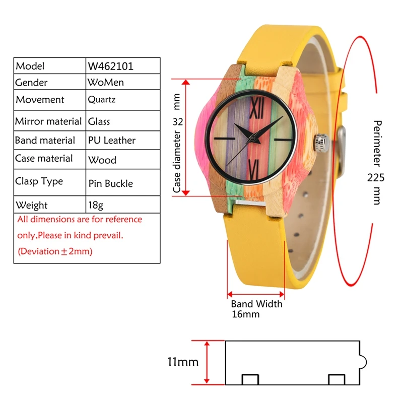 Яркие желтые красочные деревянные часы Топ Роскошные женское платье уникальные бамбуковые кварцевые часы наручные часы для девочек женские простые часы
