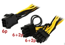 6pin 2 * 8pin (6 + 2) pin для шахтера 6-контактный molex PCI E для 2 * PCIe 8 (6 + 2) pin Графика видео карта pci-e VGA Splitter концентратор Мощность кабель